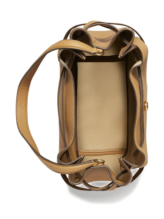 Tan bag, front view