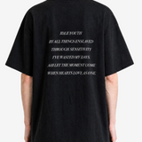 Black t-shirt, full body view