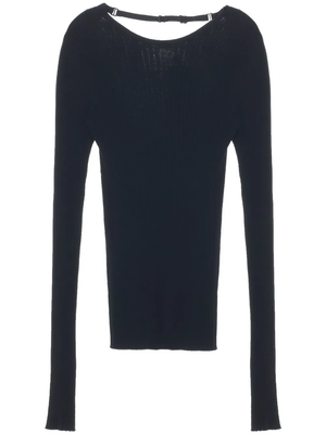 COURRÈGES - Women Lingerie Strap Rib Knit Sweater