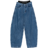 blue jeans, front view