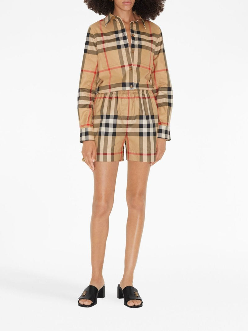 BURBERRY - Women Check Shorts