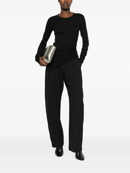Black t-shirt, full body view