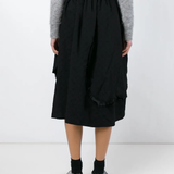 Black skirt worn by a person, showing the skirt fit