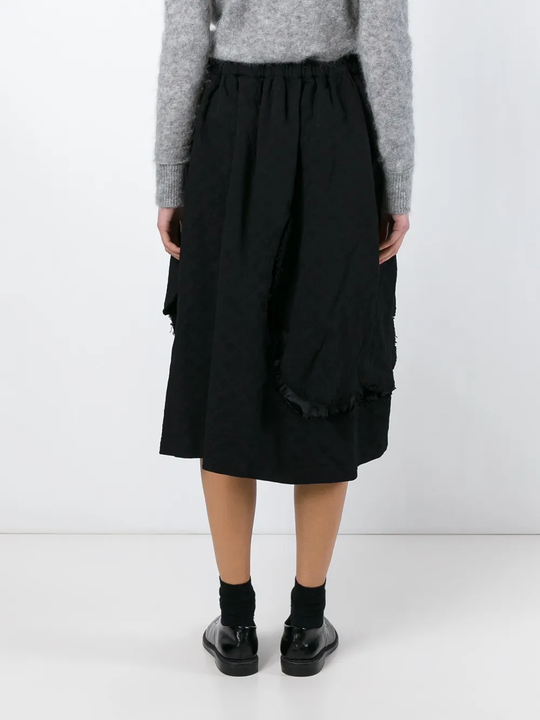 Black skirt worn by a person, showing the skirt fit