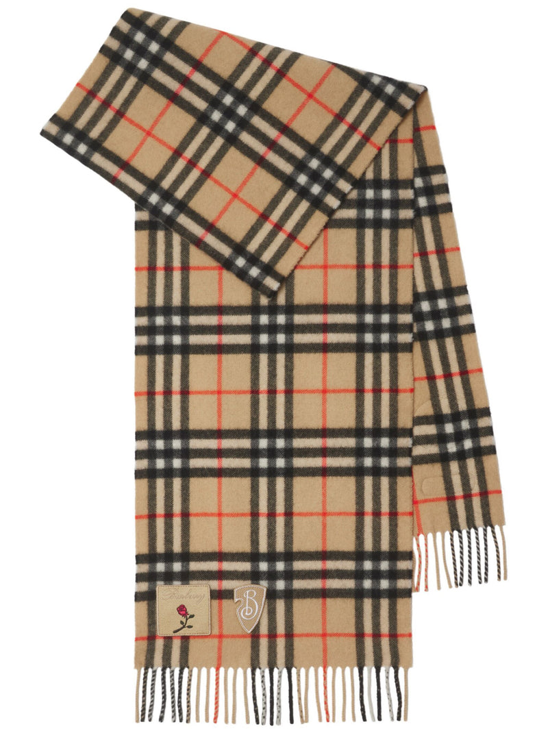 BURBERRY - Unisex 168X30 Appled Badges Medium Check Scarf