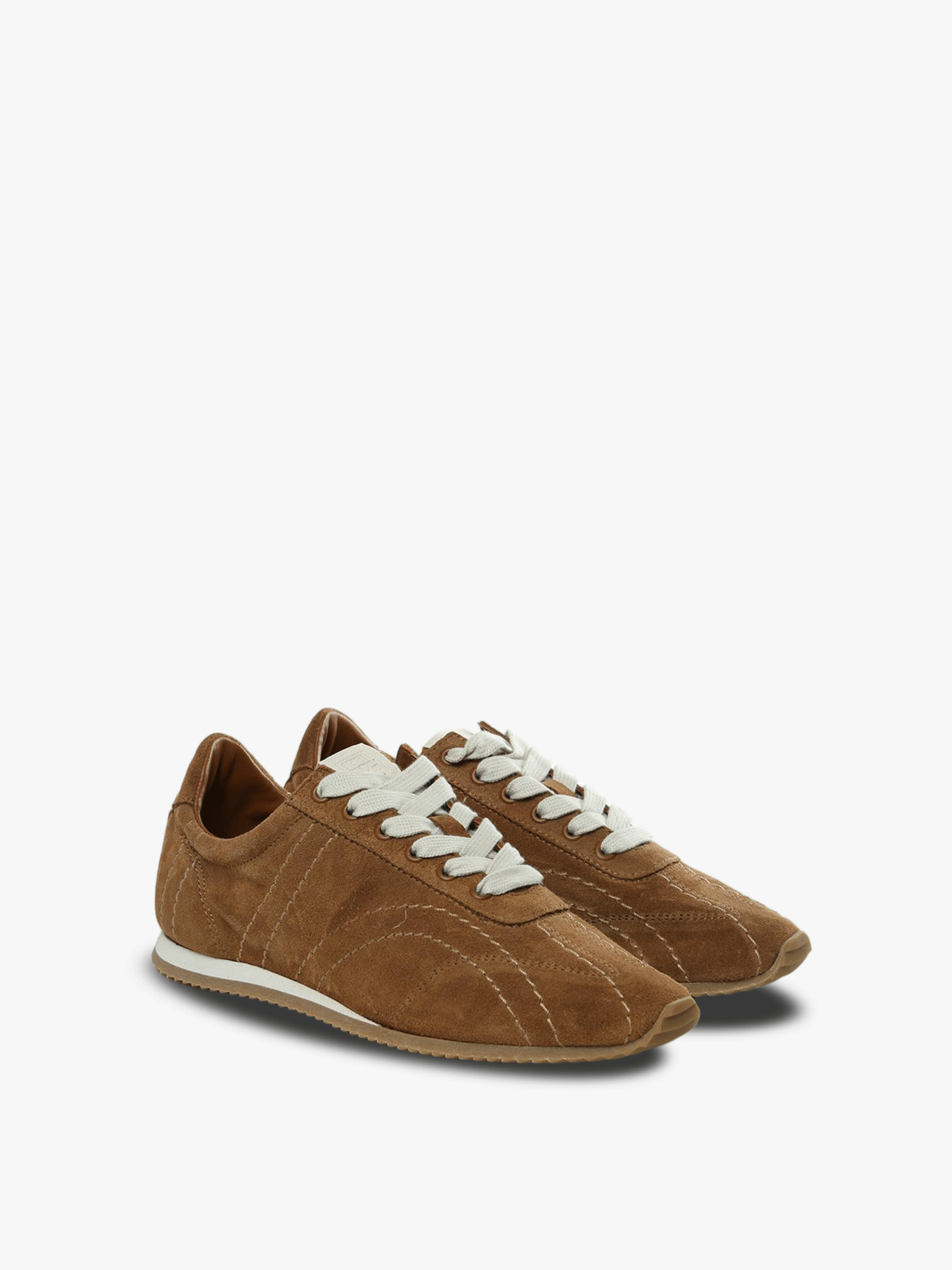 Brown sneakers, side view