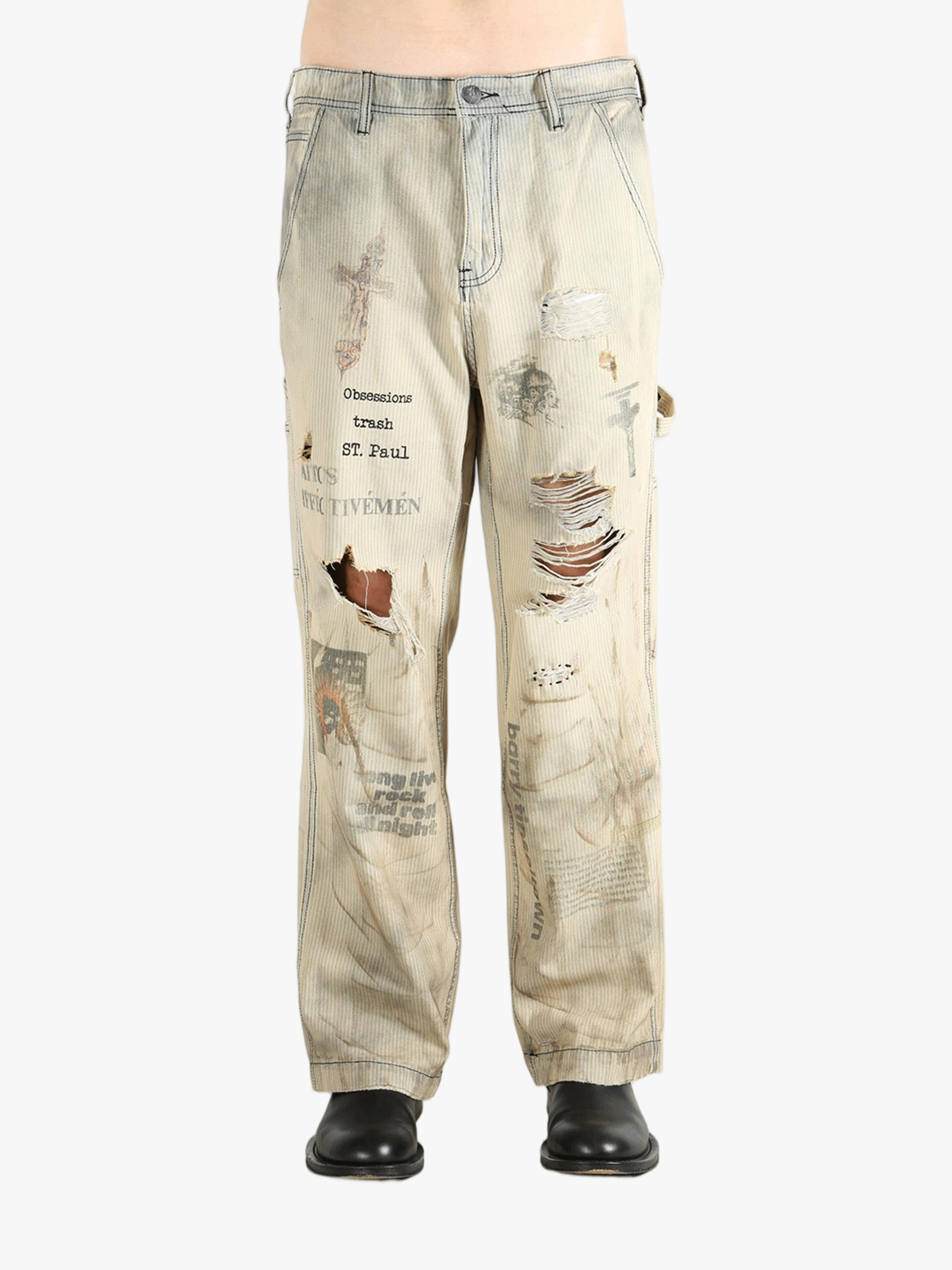 Grey pants worn by a person, showing the pants fit