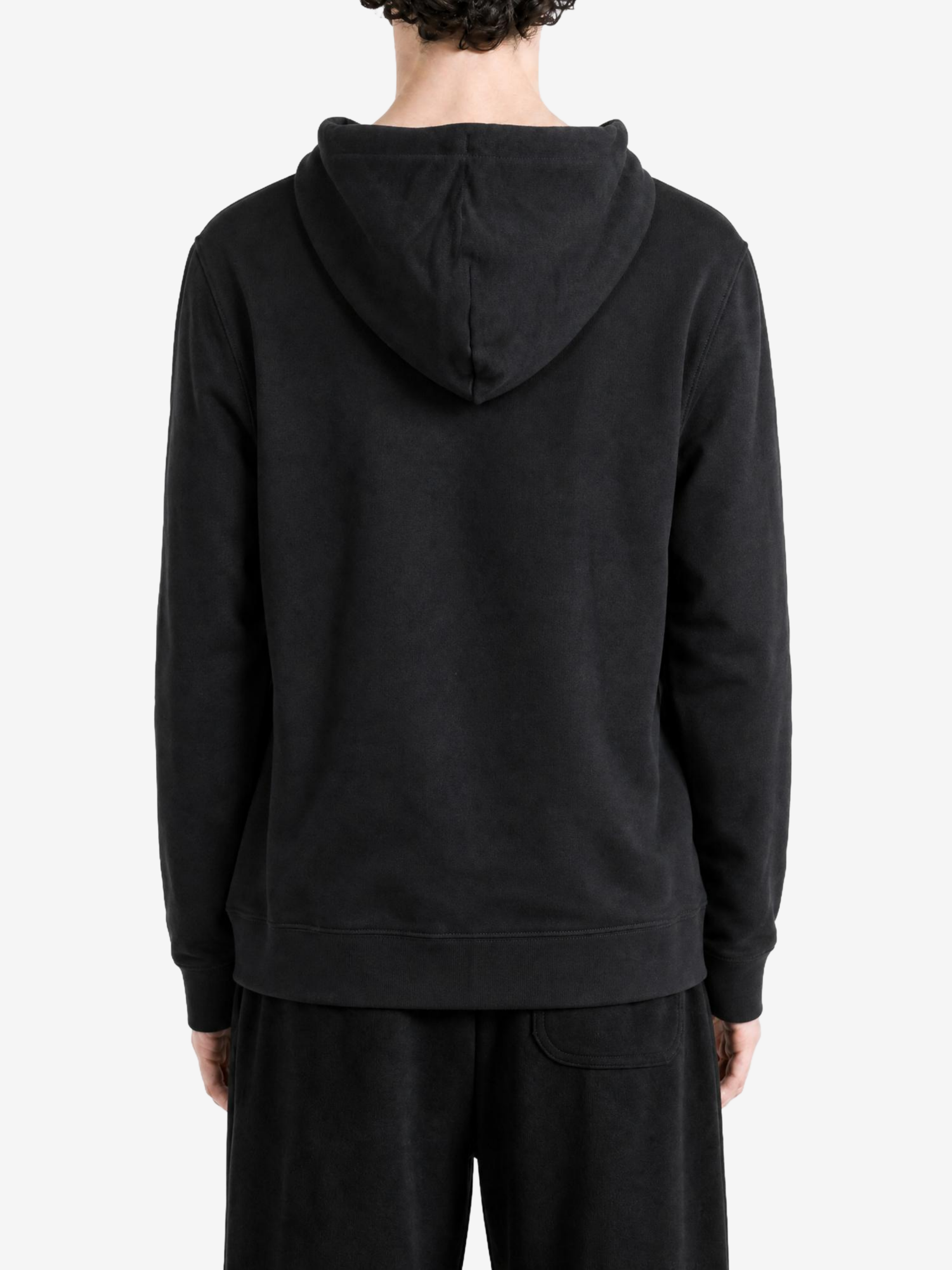 Black hoodie, full body view