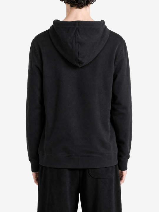 Black hoodie, full body view