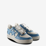 Blue sneakers, side view