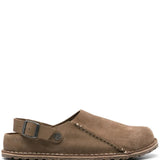 Brown sandals, side view