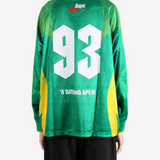 A BATHING APE - Men Ape Flame Monogram Jacquard Logo Relaxed Fit Football Jersey