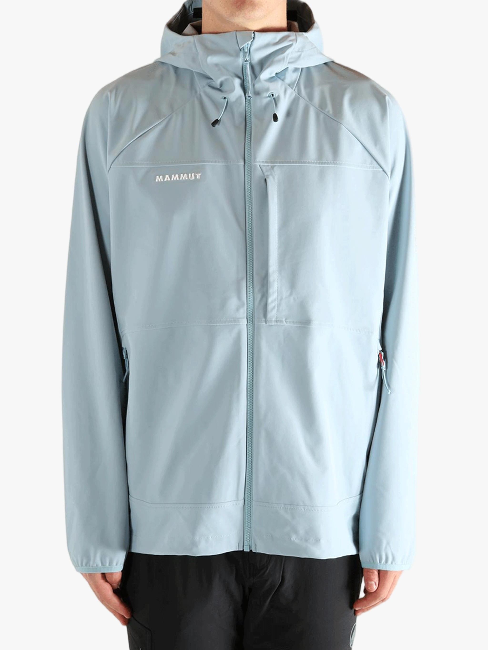 Blue jacket worn by a person, showing the jacket's fit