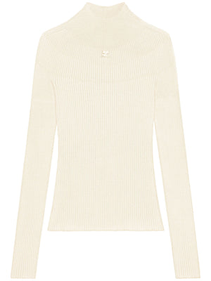 COURRÈGES - Women Mockneck Light Rib Sweater