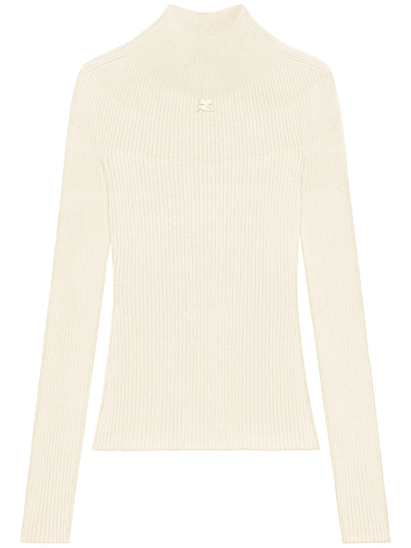 COURRÈGES - Women Mockneck Light Rib Sweater