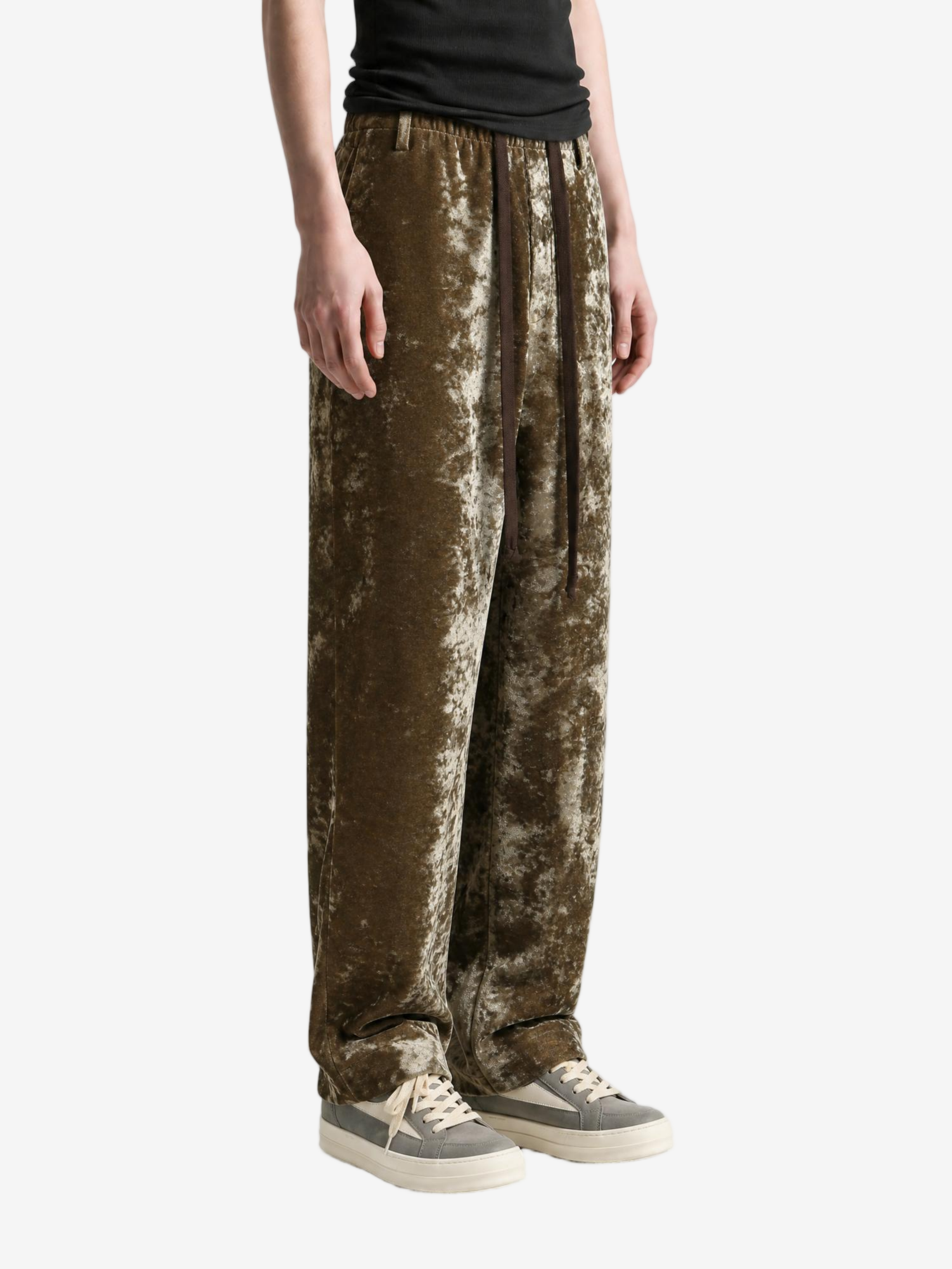 Brown pants, full body view