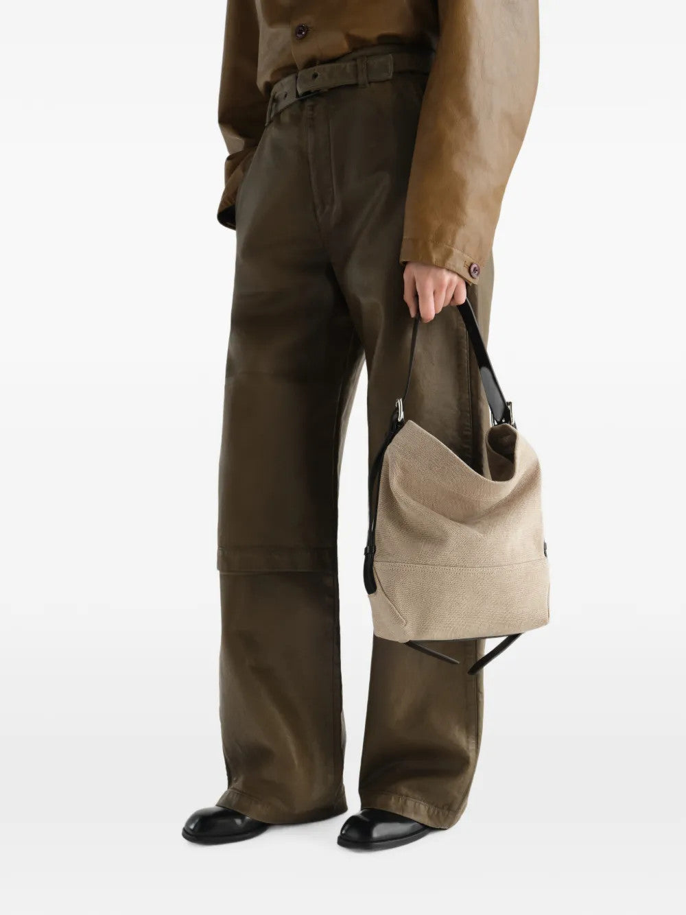 Tan bag, front view
