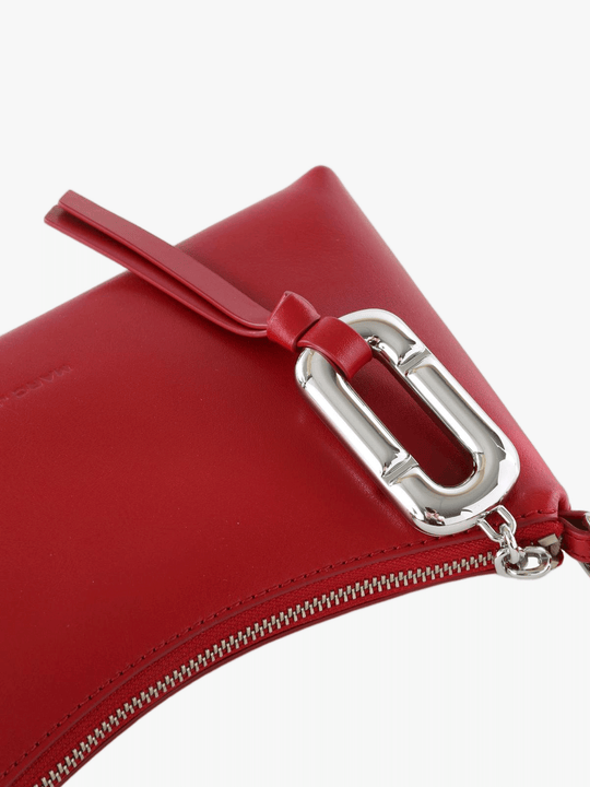 Close up of Red bag, showing detail