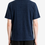 Navy t-shirt, full body view