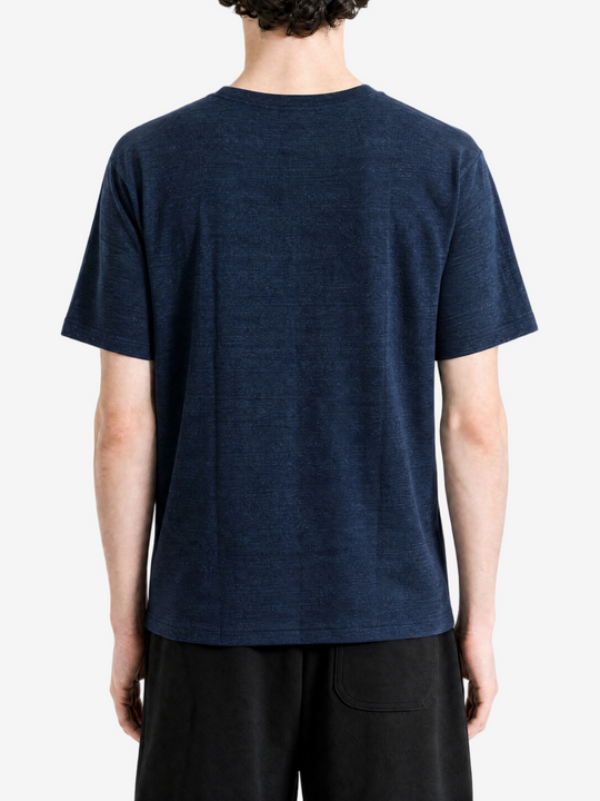 Navy t-shirt, full body view