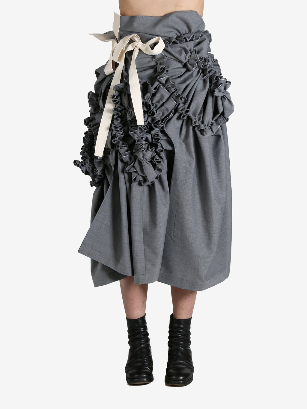 COMME DES GARCONS TAO - Women Drawstring Waist Ruffle Trimmed Skirt