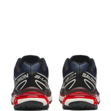 Blue sneakers, back view