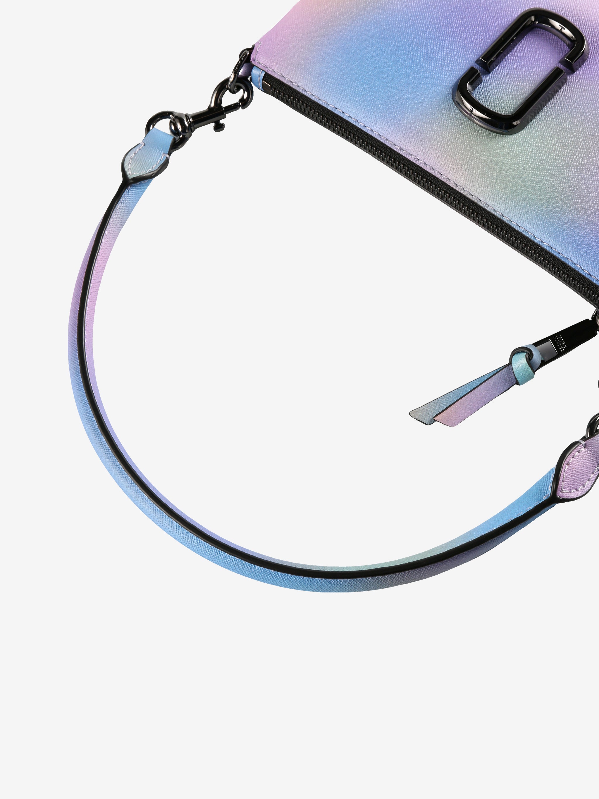 Close up of blue bag, showing texture of the fabric