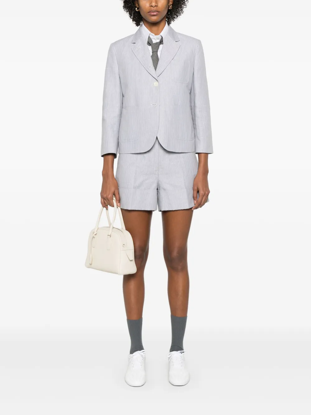 Grey jacket, full body view