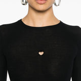 Close up of black T-shirt, showing texture of the cotton blend fabric