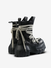 RICK OWENS - Men Stivali In Pelle Megalaced Mega Tractor Boots