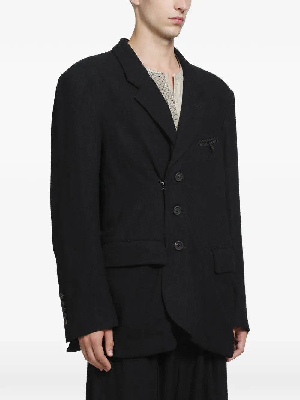 Black blazer, full body view