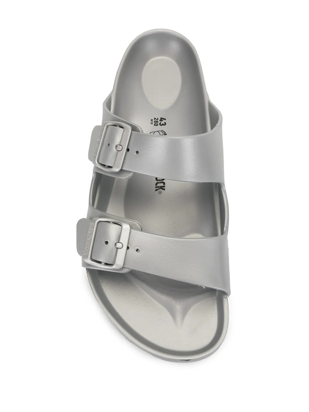 Grey sandals, front view