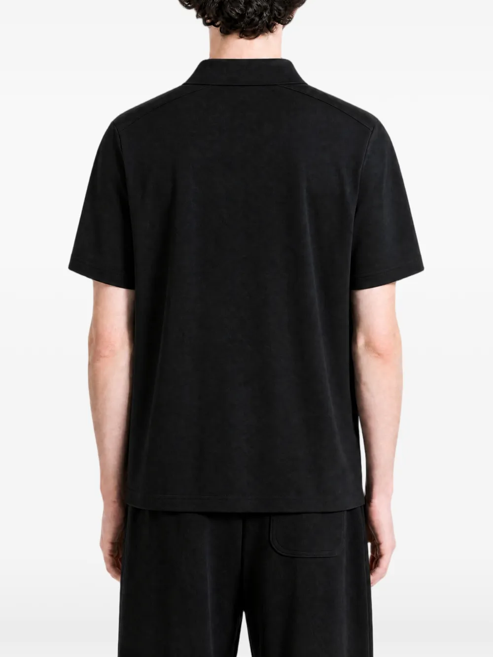 Black t-shirt, full body view