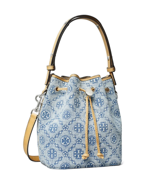 TORY BURCH - Women T Monogram Denim Bucket Bag