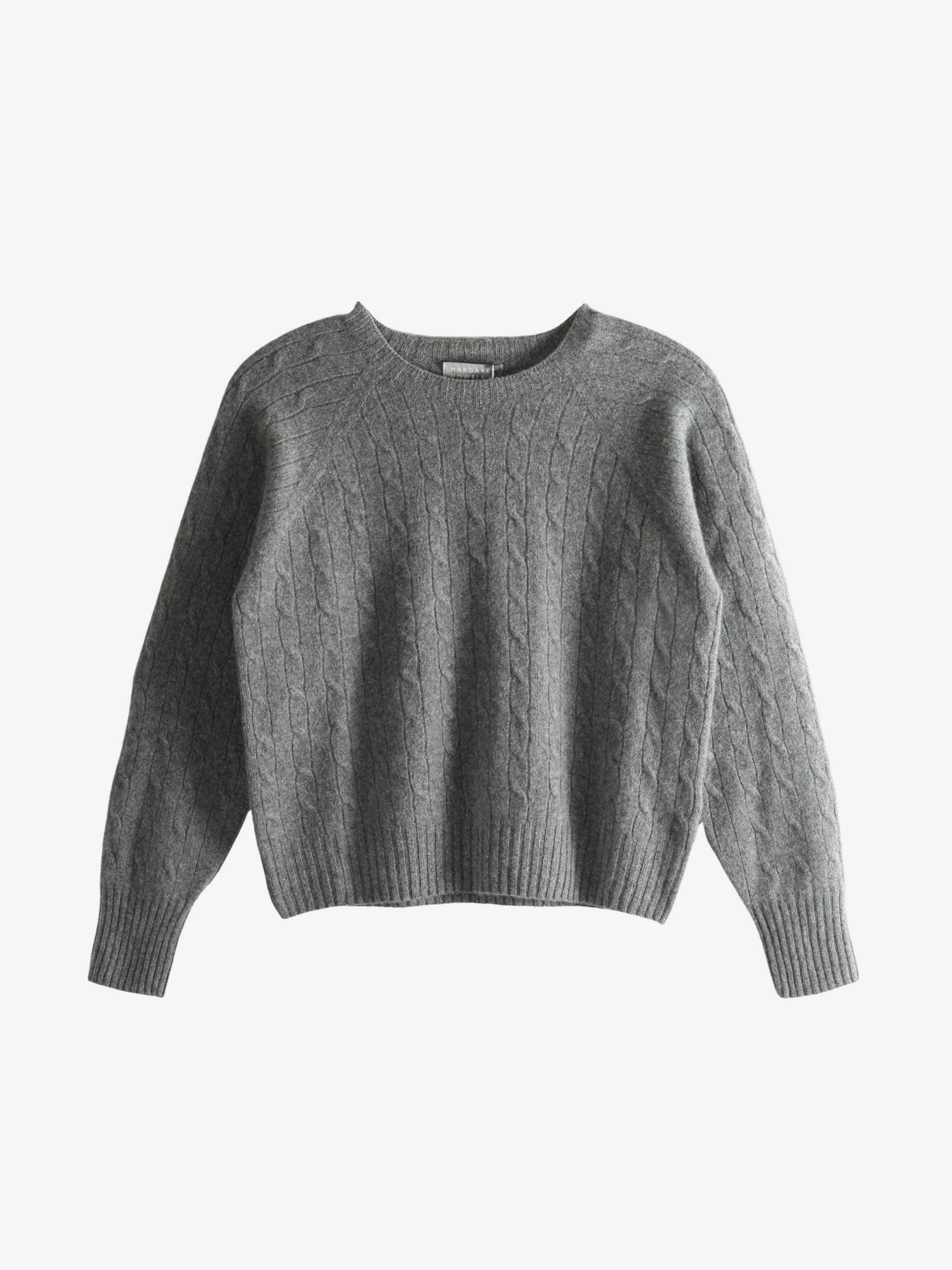 Grey knitwear, front view
