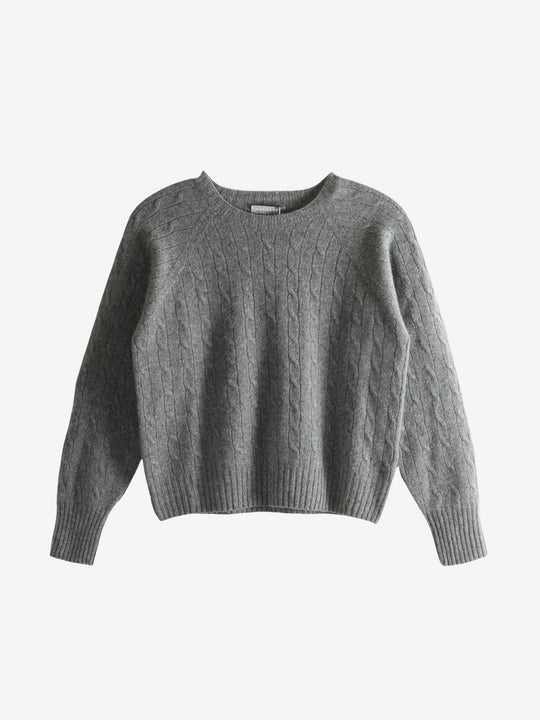 Grey knitwear, front view