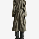 Green coat,full body view