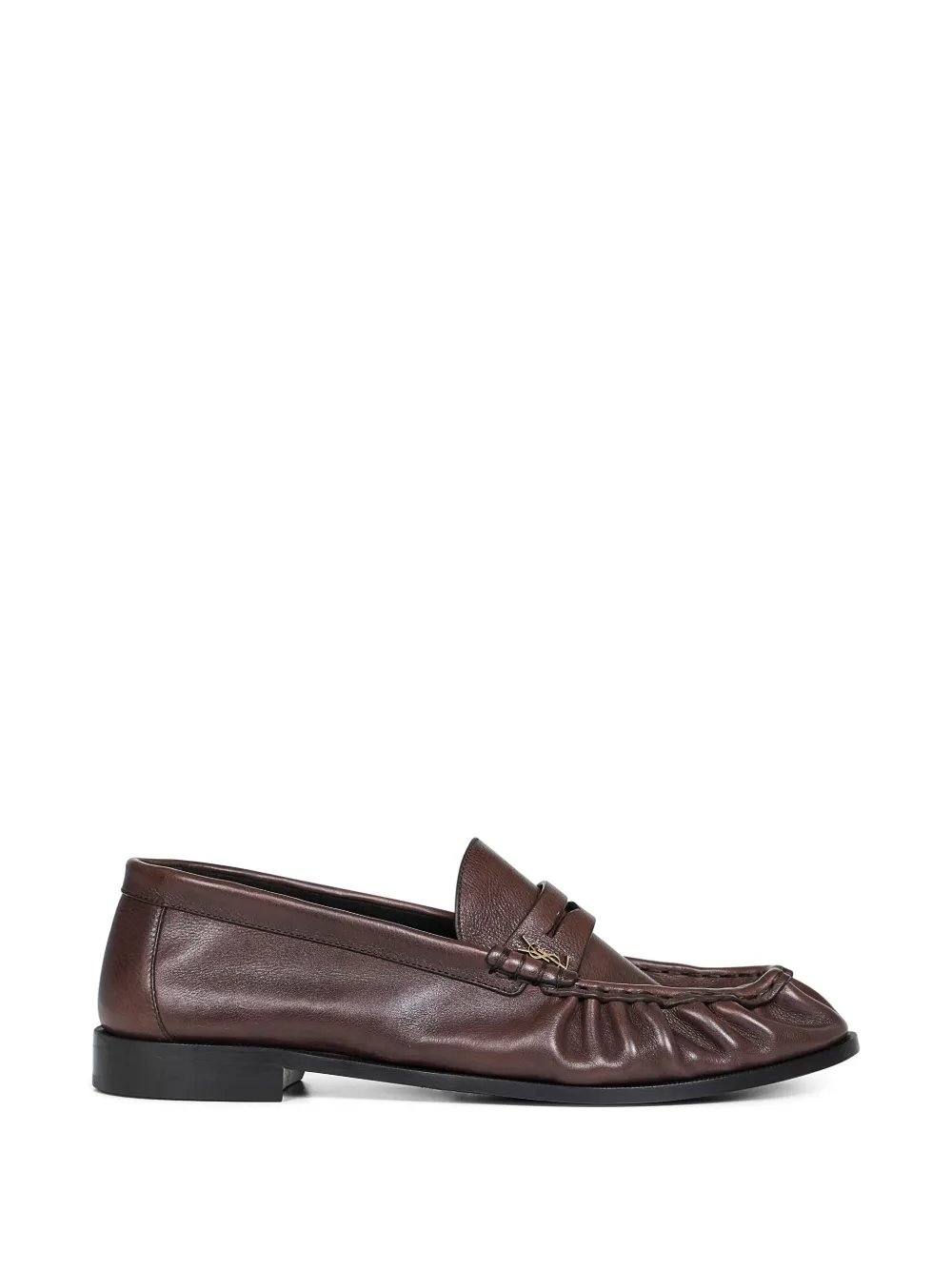 brown loafers-mules,front view