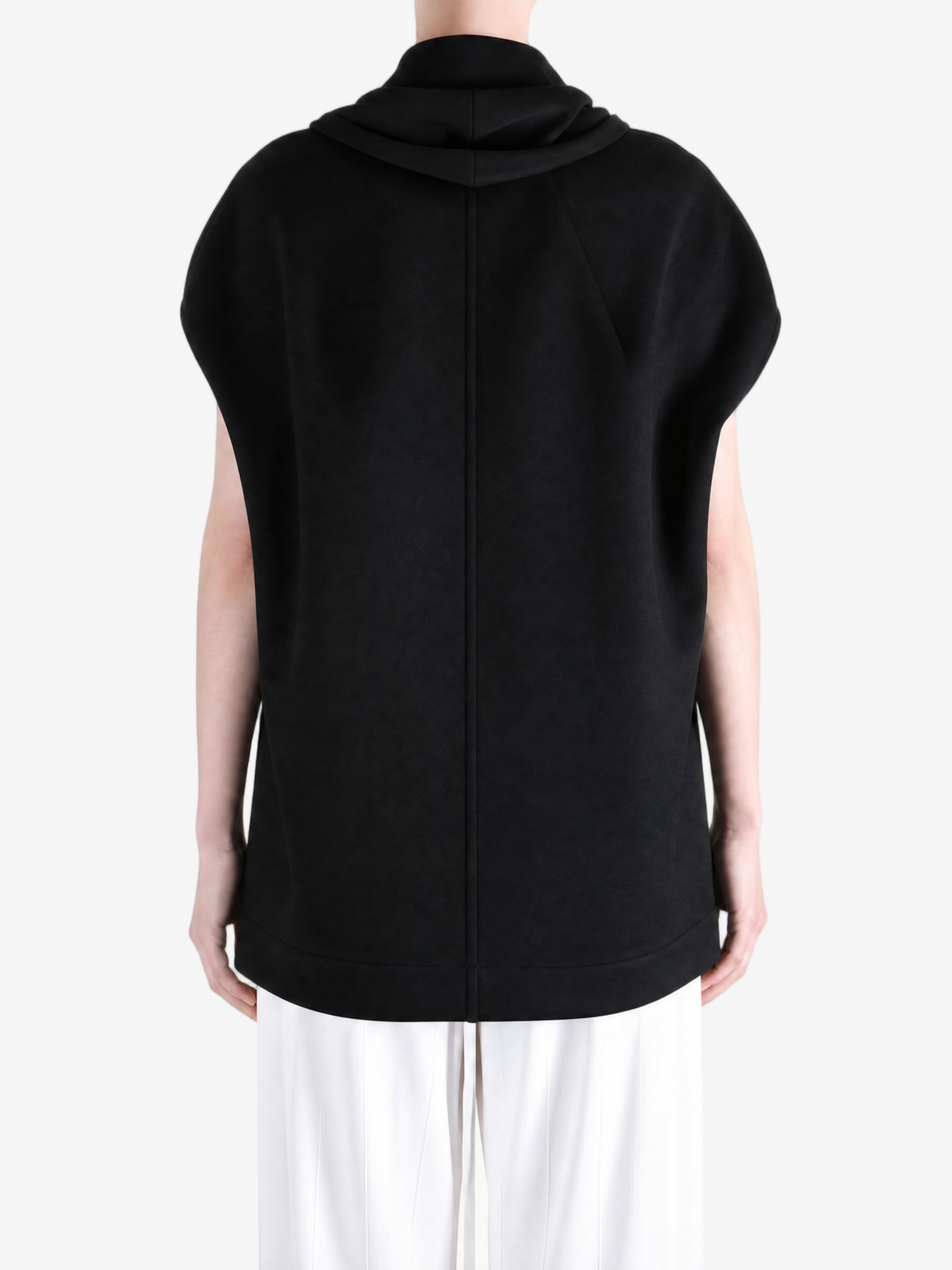 Black t-shirt, full body view