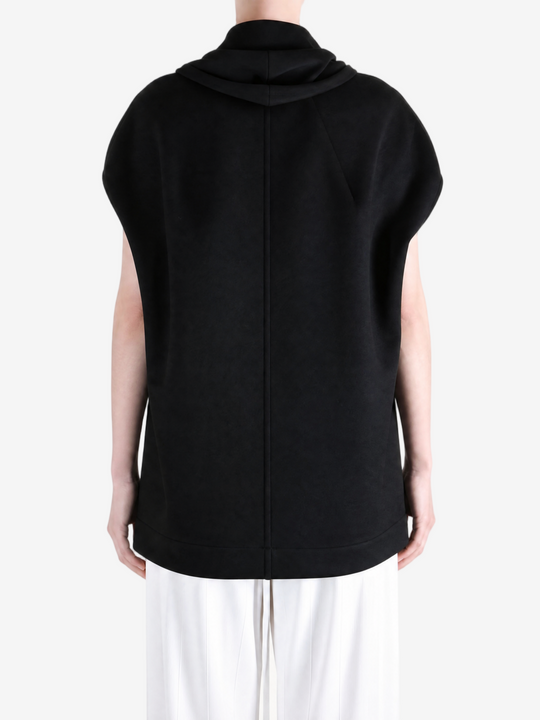 Black t-shirt, full body view