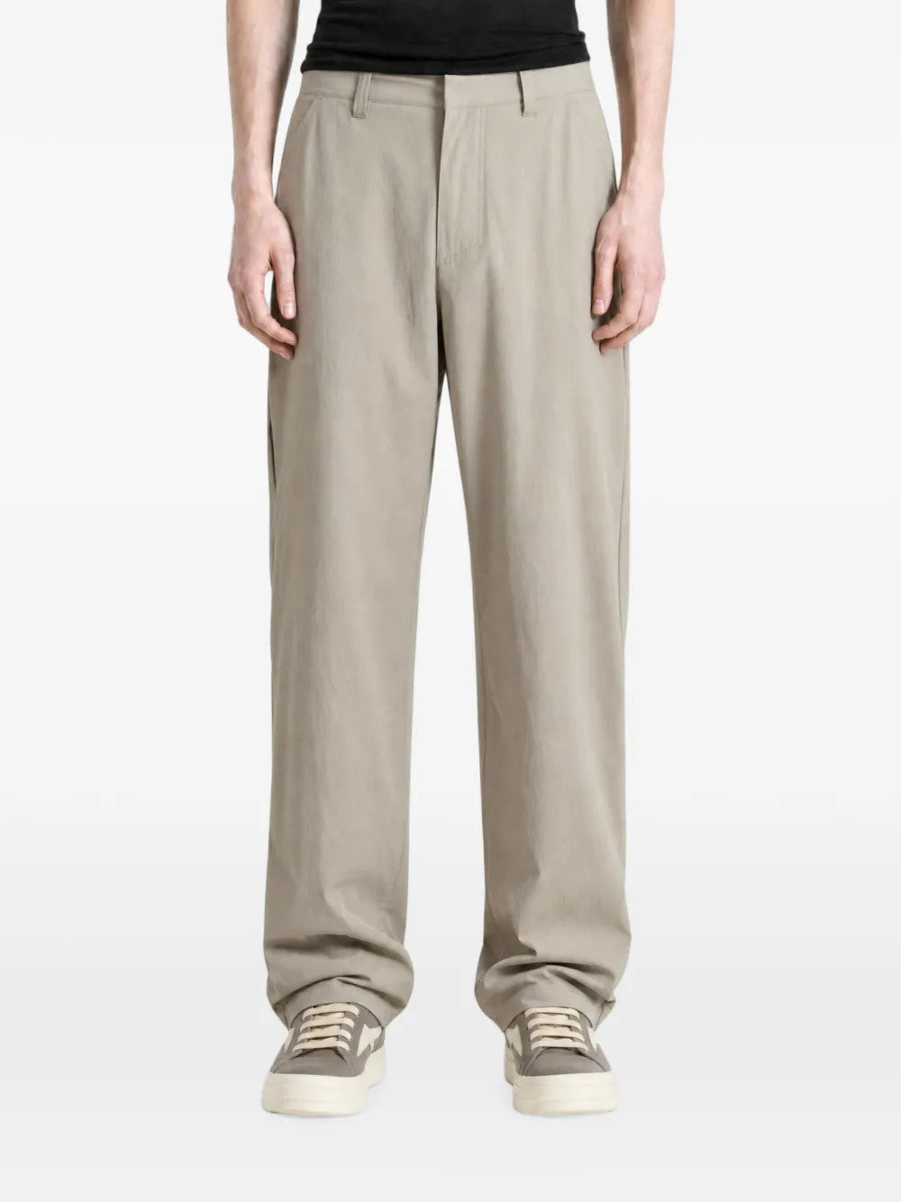 Tan pants, full body view