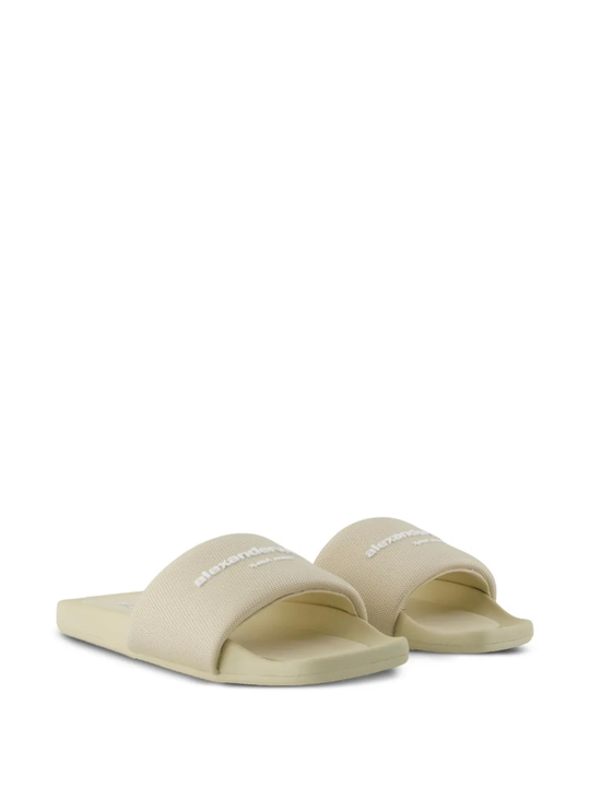 White sandals, front view