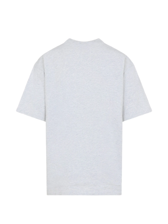 Grey t-shirt, back view