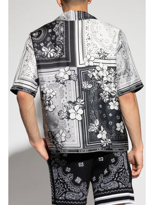 AMIRI Men Bandana Floral Bowling Shirt