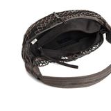 close up of brown bags, showing texture of the polyester fabric