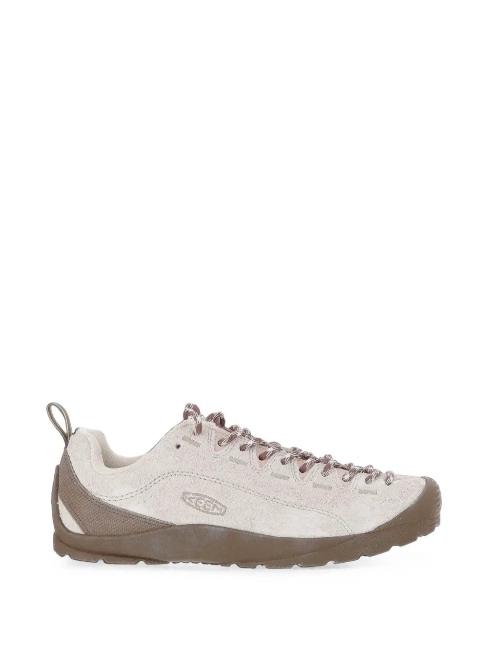 Tan shoes, side view