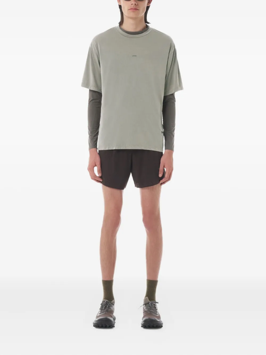 Grey t-shirts, full body view