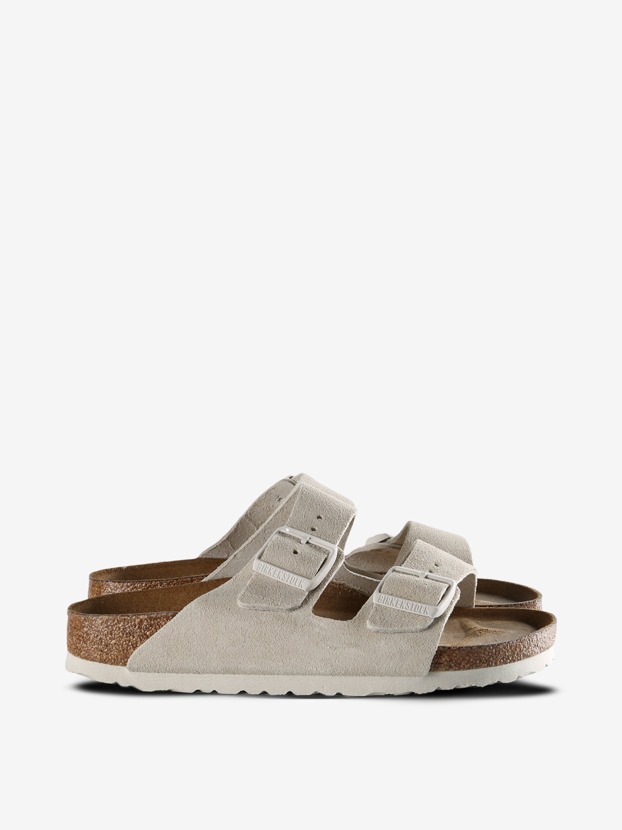 Tan sandals, side view