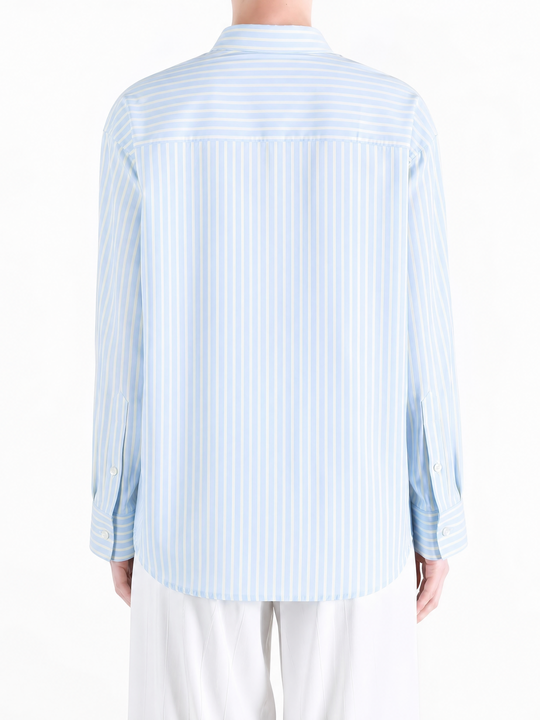 Blue shirt, full body view