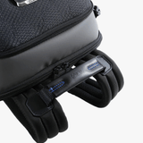 Close up of black bag, showing texture of the Nylon fabric